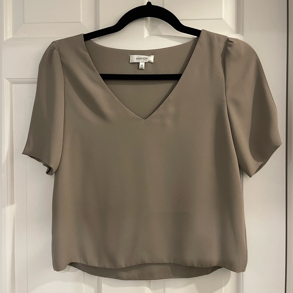 Aritzia Babaton Cropped Randy Blouse XXS